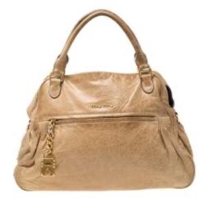 Mui Mui Matelasse Hand Bag Leather 2way